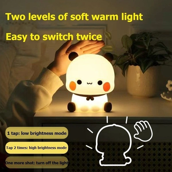 Mini Cute Baby Panda Night Light, LED Lamp, Warm White Glow, Kawaii Character Design,Kids Bedroom Decor