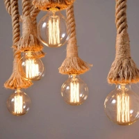 Pendant Rope Lights E27 for Ceiling Hanging, Bulb Not Included- 40W