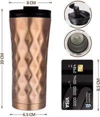 Skinny Tumbler, 500ml Stainless Steel Tumbler, Vacuum Double Wall Insulated Tumbler Cups, 500ml Tumbler with lids, Gift for Coffee Water Hot Cold Drinks