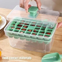 2 Layer Ice Cube Tray with Lid & Bin use for Home, Kitchen Easy Press Ice Tray Container Cube Tray with Storage Box Ice Cubes for Whiskey Cocktails, Mocktails, Soft Drinks