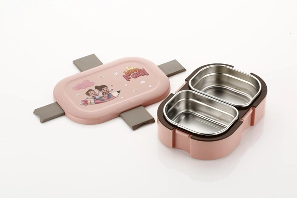 Stainless Steel Tiffin Lunch Box Container/Dabba with 4 Side Clip Lock Lid for Office, Kids School, Travel Food Grade Airtight | Leakproof Compartment Insulated Meal Holder 