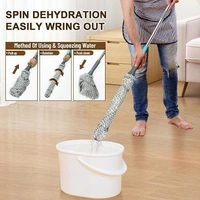 Stainless Steel Microfiber Twist Mop | Self-Wringing Squeeze Mop with Extendable Handle for Efficient Floor Cleaning | Reusable Dust Mop for Home, Office