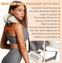 Neck Massager for Cervical Pain Relief,Electric Deep Tissue Shiatsu with Infrared Heat Therapy 5D Kneading Massage Machine for Full Body Relax,Neck,Muscles,Back,Shoulder,Legs