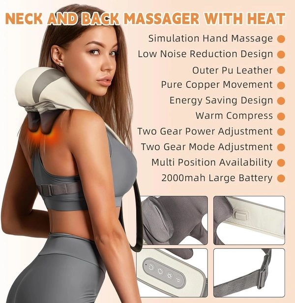 Neck Massager for Cervical Pain Relief,Electric Deep Tissue Shiatsu with Infrared Heat Therapy 5D Kneading Massage Machine for Full Body Relax,Neck,Muscles,Back,Shoulder,Legs