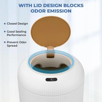 Smart Motion Sensor Trash Can -10L Touchless Automatic Garbage Bin with Lid, Hygienic & Odor-Free Design for Kitchen, Bathroom, Living Room, Bedroom, Sleek White, Hands-Free Sensor Activated Waste Bin