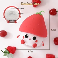 Cute Silicone Strawberry Table Lamp || Night Lamp for Bedroom, Night Lamp for Kids, Rechargeable,7 Changing Colours, Return Gift, Birthday Gift, Nursery Light