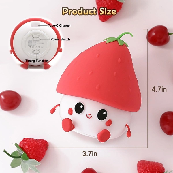 Cute Silicone Strawberry Table Lamp || Night Lamp for Bedroom, Night Lamp for Kids, Rechargeable,7 Changing Colours, Return Gift, Birthday Gift, Nursery Light