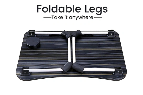 Multi-Purpose Print Laptop Table with Dock Stand, Study Table, Bed Table, Foldable and Portable Table