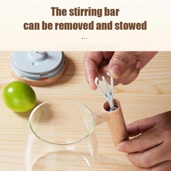 Electric Self-Stirring Coffee Mug Borosilicate Mixing Cup With Lid For Effortless Coffee, Milk, And Protein Powder Mixing At Home, Office, Or Travel (400 Ml, 1 Piece) Glass, Transparent