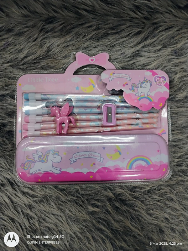 Stationary Set for Kids, Cartoon Theme Stationary Kit for Boys, Pencil Set for Kids, Eraser Set for Kids, - Stationary Kit Set for Boys/Birthday Gifts for Kids (GP 8001-E)