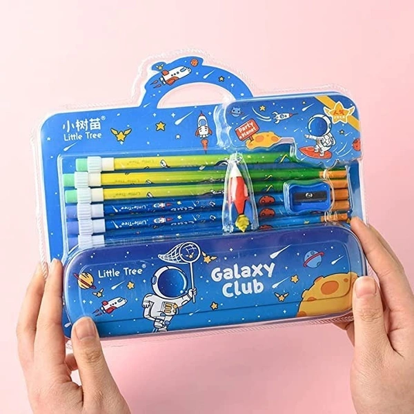 Stationary Set for Kids, Cartoon Theme Stationary Kit for Boys, Pencil Set for Kids, Eraser Set for Kids, - Stationary Kit Set for Boys/Birthday Gifts for Kids (GP 8001-E)