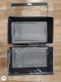 26l Storage Organizer Box with Lid Handles Foldable Metal