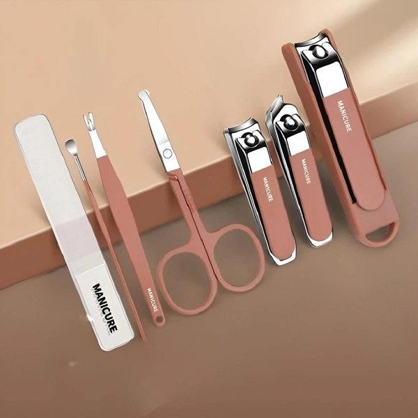 Essentials Manicure Set Nail Clippers Kit Manicure Pedicure Set, 8 Pcs Professional Stainless Steel Pedicure Care Tools Women Travel Grooming Kit