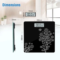 Flora Digital Weight Scale for body weight, LCD Panel, Electronic Weighing scale with thick tempered glass, High Precision Sensors accurate weight machine