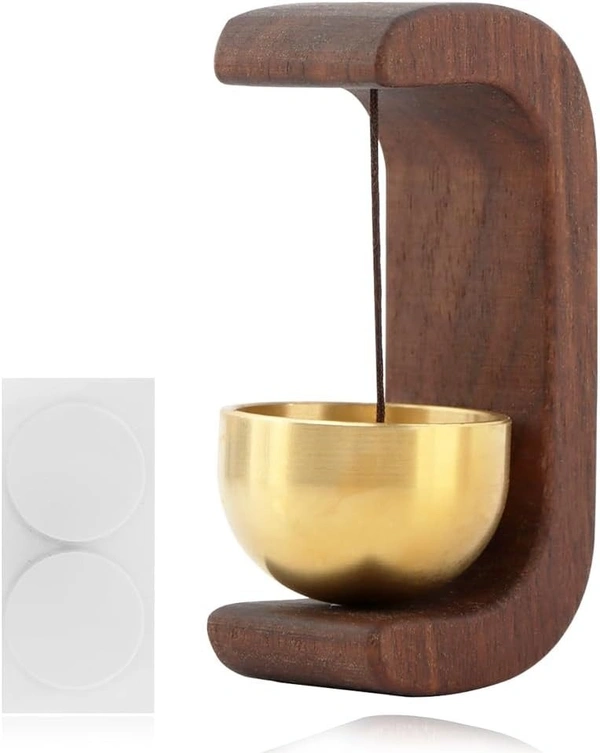 C Shape Magnetic Hanging Door Bell, Loud Sound Wooden Zen Grip Doorbell Chime, Hanging Wood Shop Keeper Bells for Business Door Opening, Entrance Decoration