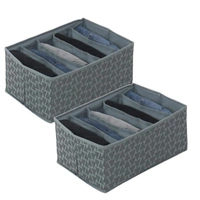 BAGS Clothes Drawer Organizer For Jeans,Wardrobe Clothes Organizer For Folded Clothes,Clothes Storage Organizer For Jeans,Sweater,Dresses,T-Shirts - GREY