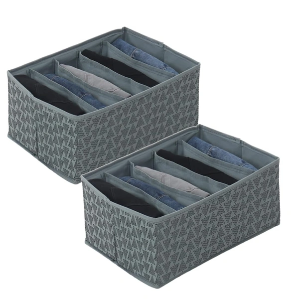 BAGS Clothes Drawer Organizer For Jeans,Wardrobe Clothes Organizer For Folded Clothes,Clothes Storage Organizer For Jeans,Sweater,Dresses,T-Shirts - GREY