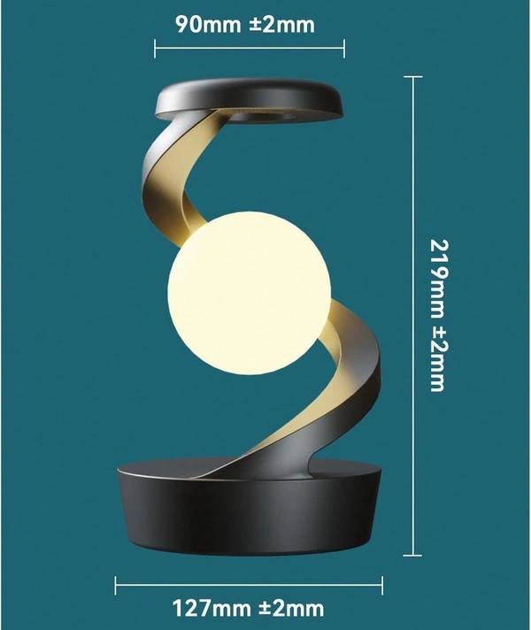 Suspended Rotating Light Ball Lamp with Mobile Phone Wireless Charging Function, Desktop Creative Levitating Night Light, Bedroom Bedside Atmosphere Light