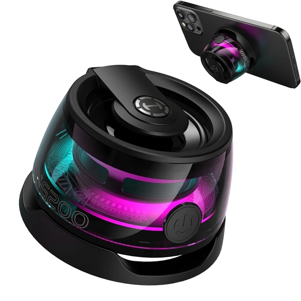 G200 Magnetic Phone Stand Bluetooth Speaker - Gift Ideas - Small Multifunctional Portable RGB Wireless Speaker with Strong Magnet for Home/Office/Travel/Fridge/Workbench/Car & Anything Metal
