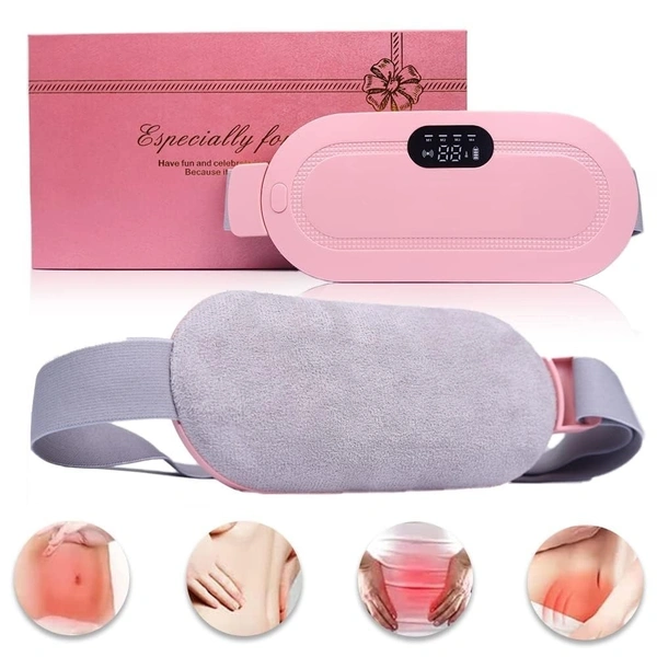 Period Cramp Relief Heating Pad Pain Device with 4 Massage Modes for Menstrual Pain and Belly or Back Pain Relief, LED Display, Comfortable Belt