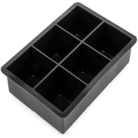 Ice Cube Silicone Trays, Reusable and BPA Free Large Square Ice Molder for Chilling Whiskey, Cocktail, Beverages and Popsicles, Black
