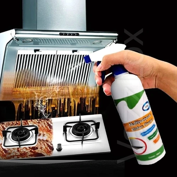  Kitchen Cleaner Spray Oil & Grease Stain Remover Stove & Chimney Cleaner Spray Non-Flammable Nontoxic Magic Degreaser Spray for Kitchen Gas Stove Cleaning Spray for Grill & Exhaust Fan (450ml)