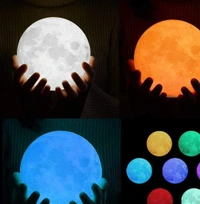 3D Moon Lamp 7 Colour 15 Cm Changeable