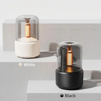 Candlelight Style Aroma Diffuser 120mL Mist Humidifier Warm White Night Light Quiet Essential Oil Diffuser Cool Mist Air Humidifier for Desktop Home Office Bedroom Car AURH