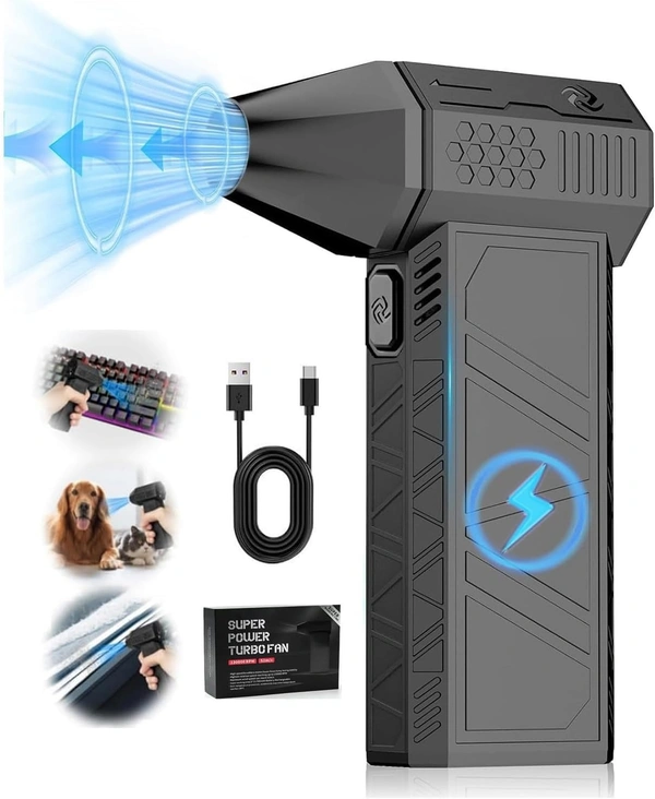 Super Powerful Turbo air Blower | Handheld 3rd Generation Brushless Motor 130000 RPM | 3 Speed | 3000mAh Rechargable | Multi Usage for Car | Home | Workshop | Electrical Works