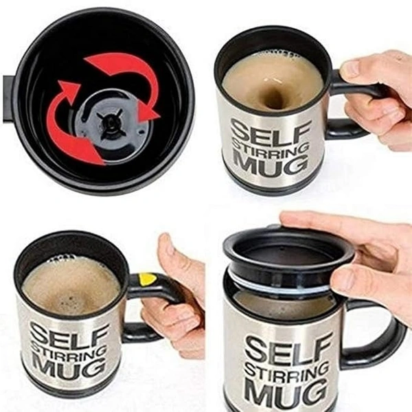 Self Stirring Coffee Mug Cup -Funny Electric Stainless Steel Automatic Self Mixing&Spinning Home Office Travel Mixer Cup Best Cute Christmas Birthday Gift Idea for Men Women Kids