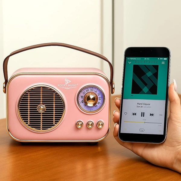 Vintage Bluetooth Wireless Speaker with USB/AUX Input & Hands-Free Calling Perfect for Gift (10W RMS Power)