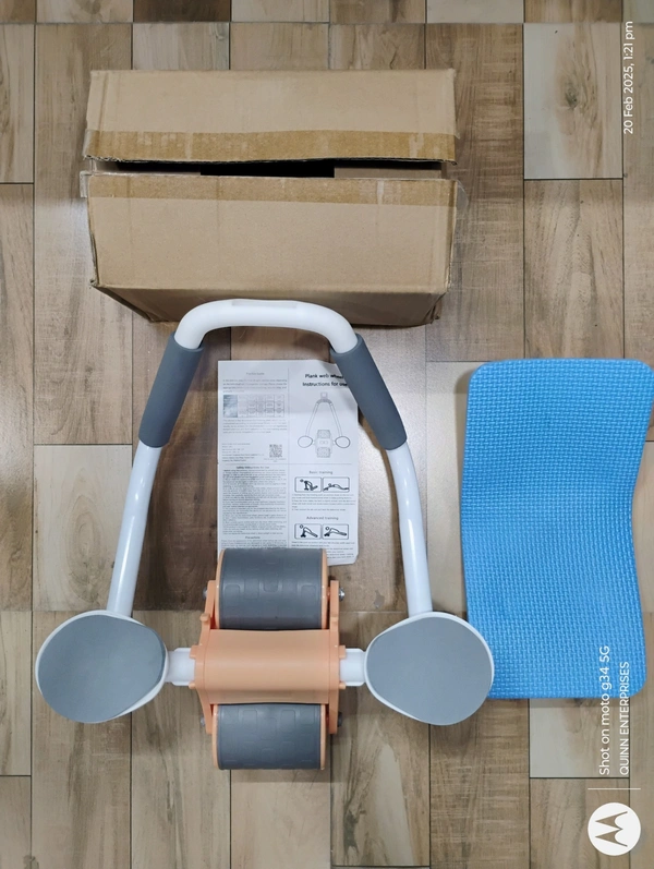  Workout Roller, Abs Workout Equipment Automatic Rebound Wheel, Home Gym Wheels Roller Abdominal Exercises For Abdominal Muscles