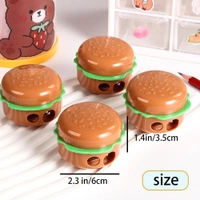 Cute Burger Pencil Sharpner for Kids -Cute Manual Handheld Pencil Sharpener with Creative Design, Durable School Supplies & Student Stationery