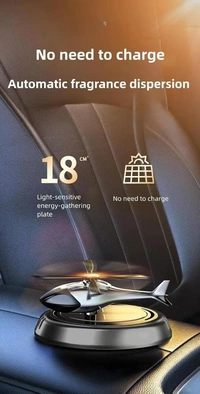 Solar Powered Car Perfume Diffuser/Dispenser | Helicopter Design, Auto Rotation Fan | for Car Dashboard with Perfume Liquid & Organic Fragrance