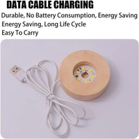 Crystal Ball Night Light, Glass Ball Light, Led Lamp with Wooden Stand, Decorations Gifts for Men, Women, Boys, Girls, Kids, Teenagers