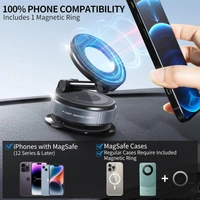 2025 Upgraded Vacuum Magnetic Smartphones Holder Stand, for Magsafe Suction Cup Car Phone Mount, 360° Adjustable, Foldable for All Car & All Cellphones & Gym/Mirror/Kitchen/Smooth Surface
