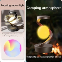 Suspended Rotating Light Ball Lamp with Mobile Phone Wireless Charging Function, Desktop Creative Levitating Night Light, Bedroom Bedside Atmosphere Light