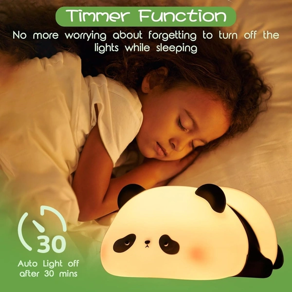 Cute Silicone Sleeping Panda Night Light,Squishy LED Beside Lamp for Kids with Touch Sensor, Nursery Rechargeable Novelty Animal Lamp, Breastfeeding Lamp for Baby & Toddlers (Sleeping Panda)