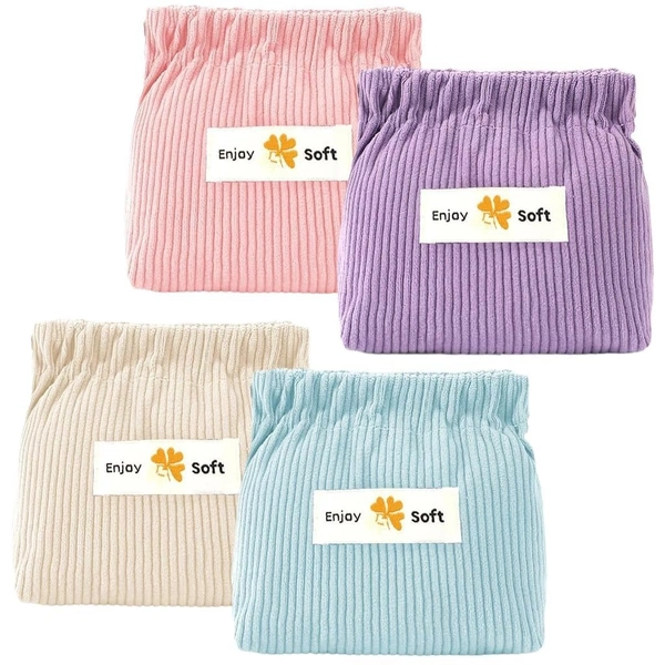 Mini Elastic Storage Bag Handbags for Women Mini Makeup Bag Corduroy Storage Bag Envelope Cosmetics Storage Self Closing Makeup Pouch, Pocket Cosmetic Bag. (Pack of 1)