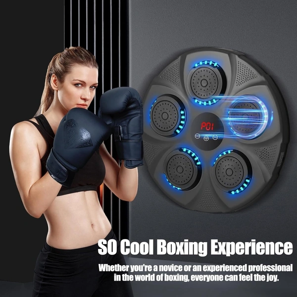 Electronic Music Boxing Machine，Boxing Training Punching Equipment, Wall Mounted Boxing Machine, Smart Boxing Target Workout Machine - Black