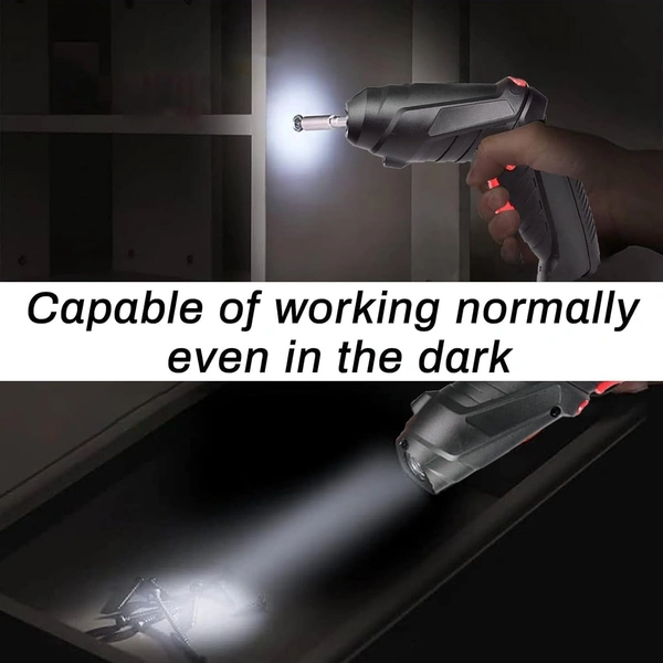 Electric Cordless Screwdriver Kit Set| Rechargeable Screw Gun with USB Cable & for Home, Office & DIY | With LED Light and Lightweight Design