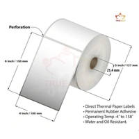 100mm x 150mm Direct Thermal Shipping Labels, 4"x 6" Sticker Rolls, 400 Labels per Roll, Strong Adhesive, Barcode Compatible for E-Commerce Couriers - Pack of 1 (400 Labels) - PACK OF 1