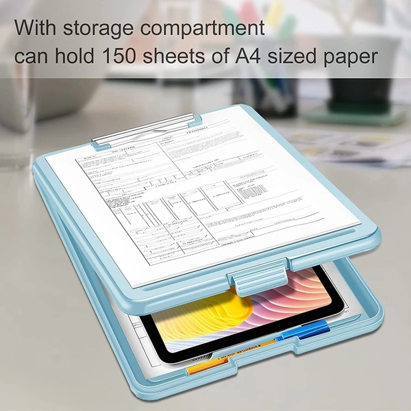 A4 Clip Pad/Clipboard with Storage Case for Paper and Document Storage
