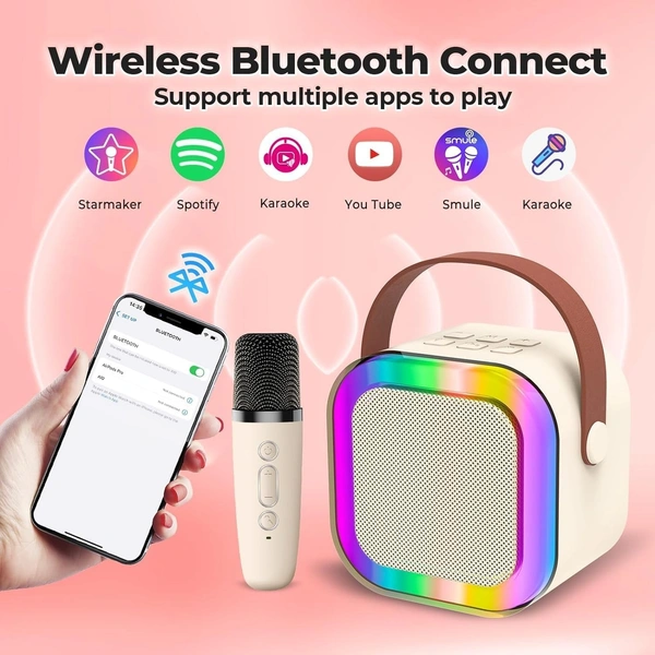  K12 Speaker Machine Bluetooth-Compatible Wireless Karaoke Mic Speaker 