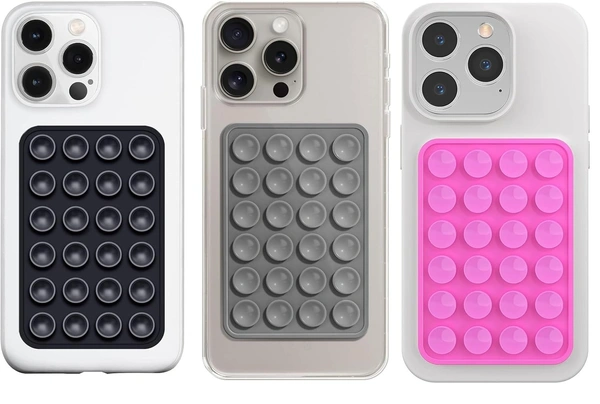 Suction Phone Case, Phone Suction Sticker, Silicone Suction Phone Case for Hands-Free Mobile Accessory Holder Grip, Video Phone Accessory Compatible Mirror, Shower