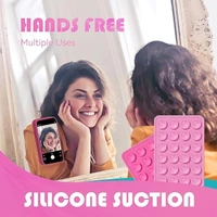 Suction Phone Case, Phone Suction Sticker, Silicone Suction Phone Case for Hands-Free Mobile Accessory Holder Grip, Video Phone Accessory Compatible Mirror, Shower