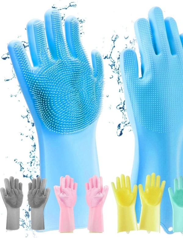 Silicon Dish Washing Gloves 1 Pair