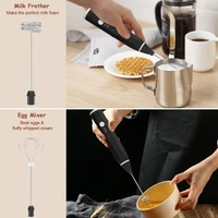 Milk Frother Handheld USB Rechargeable Electric Foam Maker for Coffee, Cappuccino, Egg Mix, 2 Whisks for Coffee