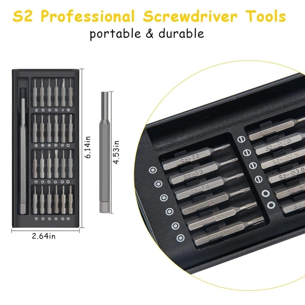 24 in 1 Mini Screwdriver Set with Case, Small Screwdriver Set of Flathead and Phillips, Screwdrivers Magnetic Micro Screwdriver Kit, Screwdriver Set for Electronics、Jewelers、PC、Glasses
