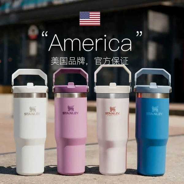 OG Stanley IceFlow Flip Straw Water Bottle With Straw 0.89L - Keeps Cold for 12+ Hours - Leakproof - Stainless Steel Water Bottle - BPA Free Travel Mug - Easy to Carry - Dishwasher Safe